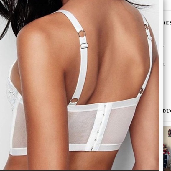 Victoria's Secret Long Line Bra/Bustier White/silver detail - Picture 2 of 8